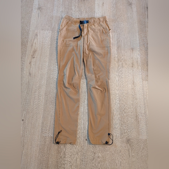 TOPO DESIGNS tan nylon hiking track pants with adjustable belt size S small - Picture 1 of 10